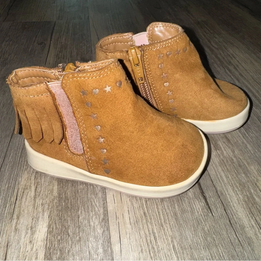 Wonder Nation Tan Moccasins with Fringe